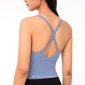 High Impact Yoga Bra Tops Crisscross Quick-Dry Women Camisole Backless Seamless Sports Bras Longline Sports Bra